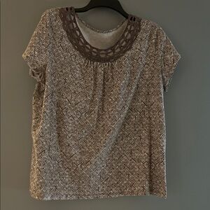 St. John's Bay Brown Patterned Blouse